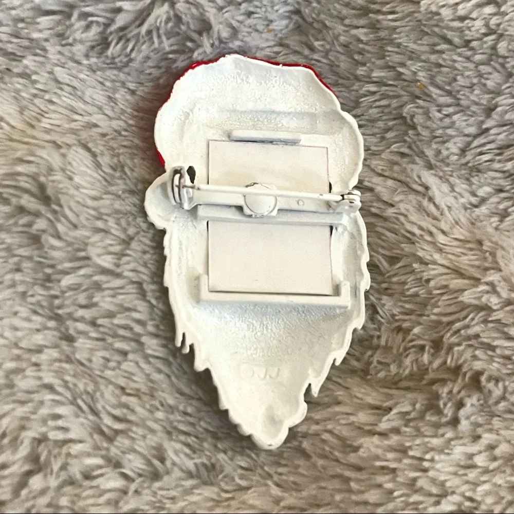 JJ Jonette Santa Claus Photo Frame Brooch Pin NEW Vintage Rare SIGNED